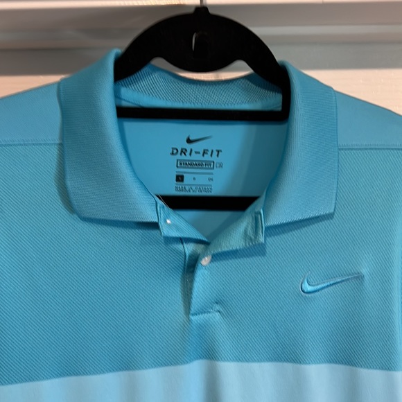 Nike Dri-fit Golf Shirt Mens Light Blue Small - Picture 3 of 7